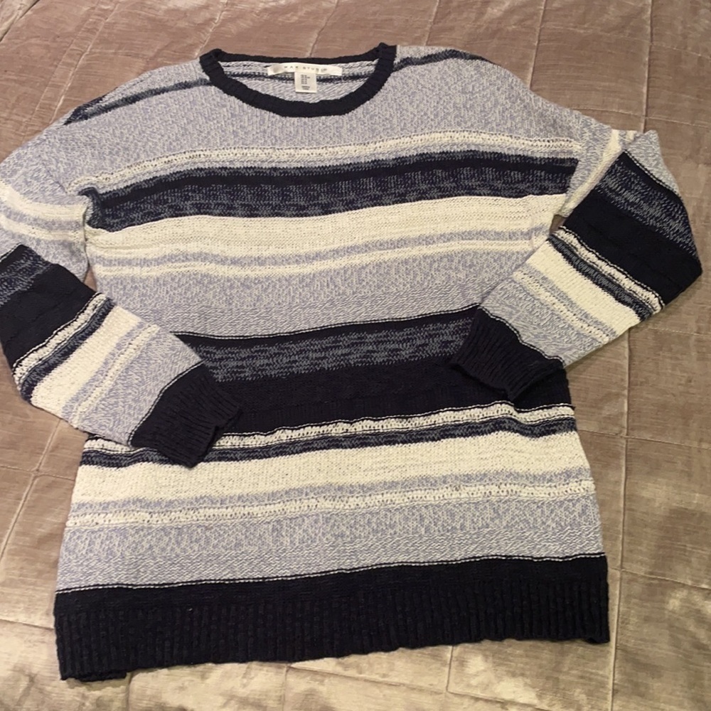 Max STUDIO Stripe Knit Pullover Sweater